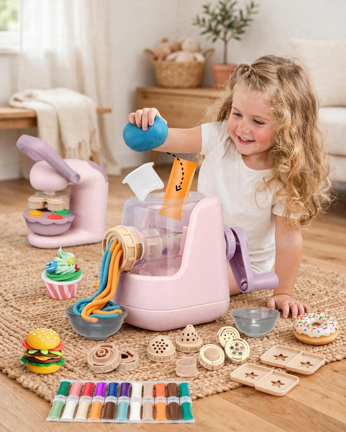 Children's Colorful Clay Noodle Maker & Ice Cream Machine Toy Set
