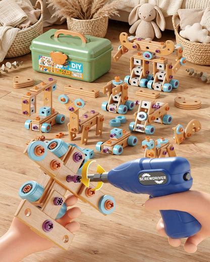 Kids' Screwdriver Construction Set | 126pc DIY Build Toy | Robot, Car & Airplane