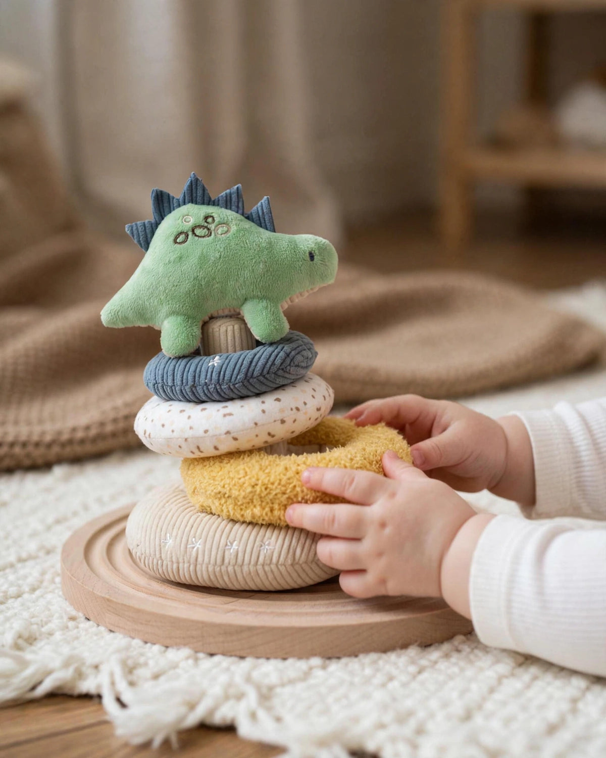Baby Plush Stacking Toy Set – Stuffed Animals & Colourful Rings