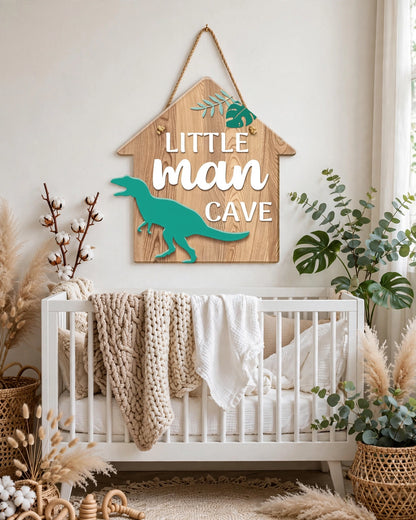 Dinosaur Hanging Sign – Boys Room Decorative Plaque & Nursery Decor