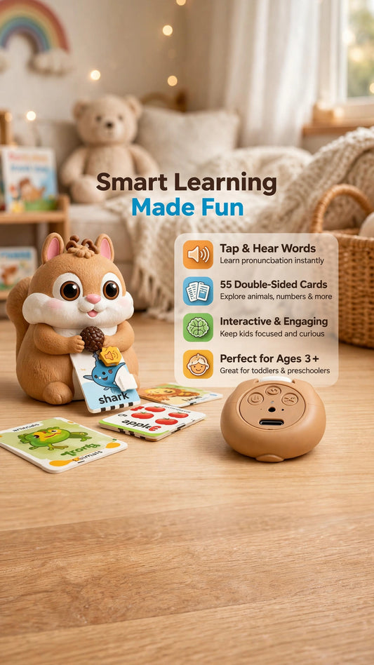 Squirrel Talking Flash Card Learning Kit – 55 Cards