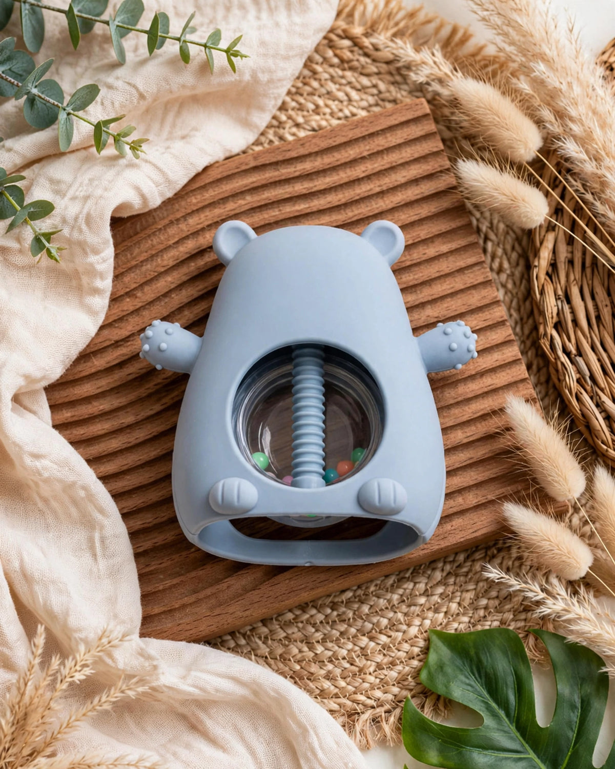 Bear Silicone Teether Glove & Wrist Teether for Babies