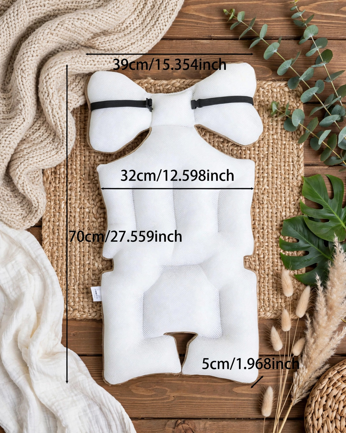 Thick Plush Baby Stroller Pad – Embroidered Pattern, Warm for Autumn & Winter
