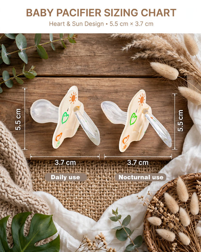 Baby Silicone Pacifier Set – Sun & Moon Day & Night Soothers