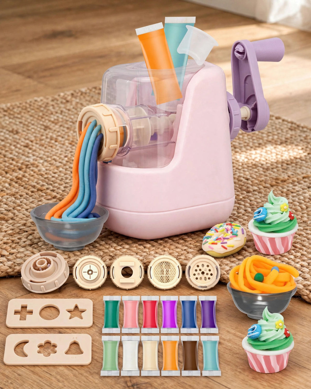 Children's Colorful Clay Noodle Maker & Ice Cream Machine Toy Set