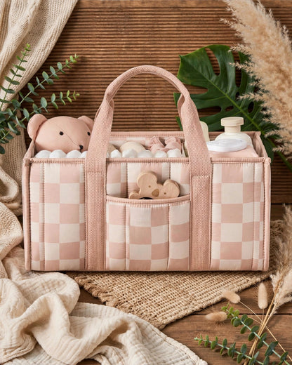 Floral Diaper Caddy Organizer – Stylish Nursery Storage Basket