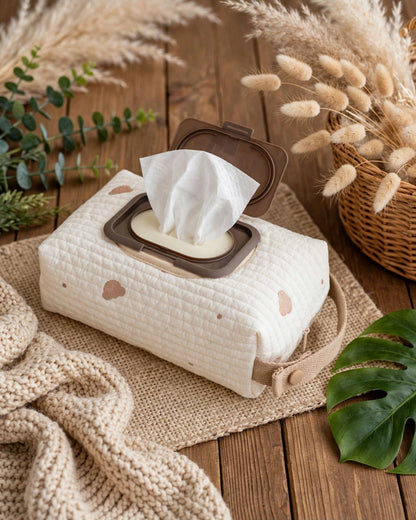 Korean Style Embroidered Tissue Box – Large Capacity Car & Stroller Tissue Holder