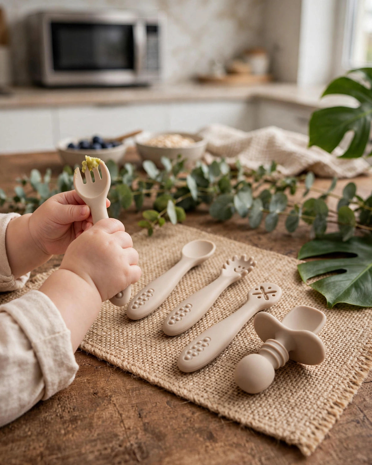 Baby Silicone Cutlery Set – 5-Piece Spoon & Fork Set