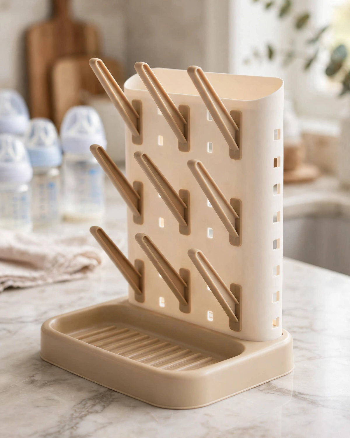 Baby Bottle Drying & Drain Rack – Bottle, Brush & Cup Holder