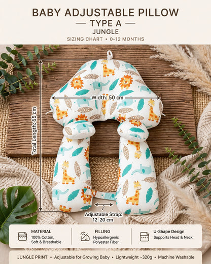 Baby Anti-Flat Head Pillow – Reversible 4-Season Cuddle Pillow, Leaf & Feather Design
