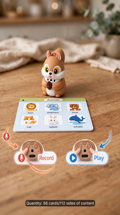 Squirrel Talking Flash Card Learning Kit – 55 Cards