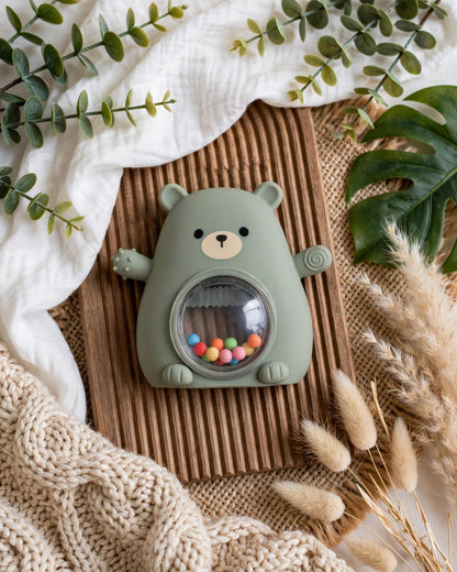 Bear Silicone Teether Glove & Wrist Teether for Babies