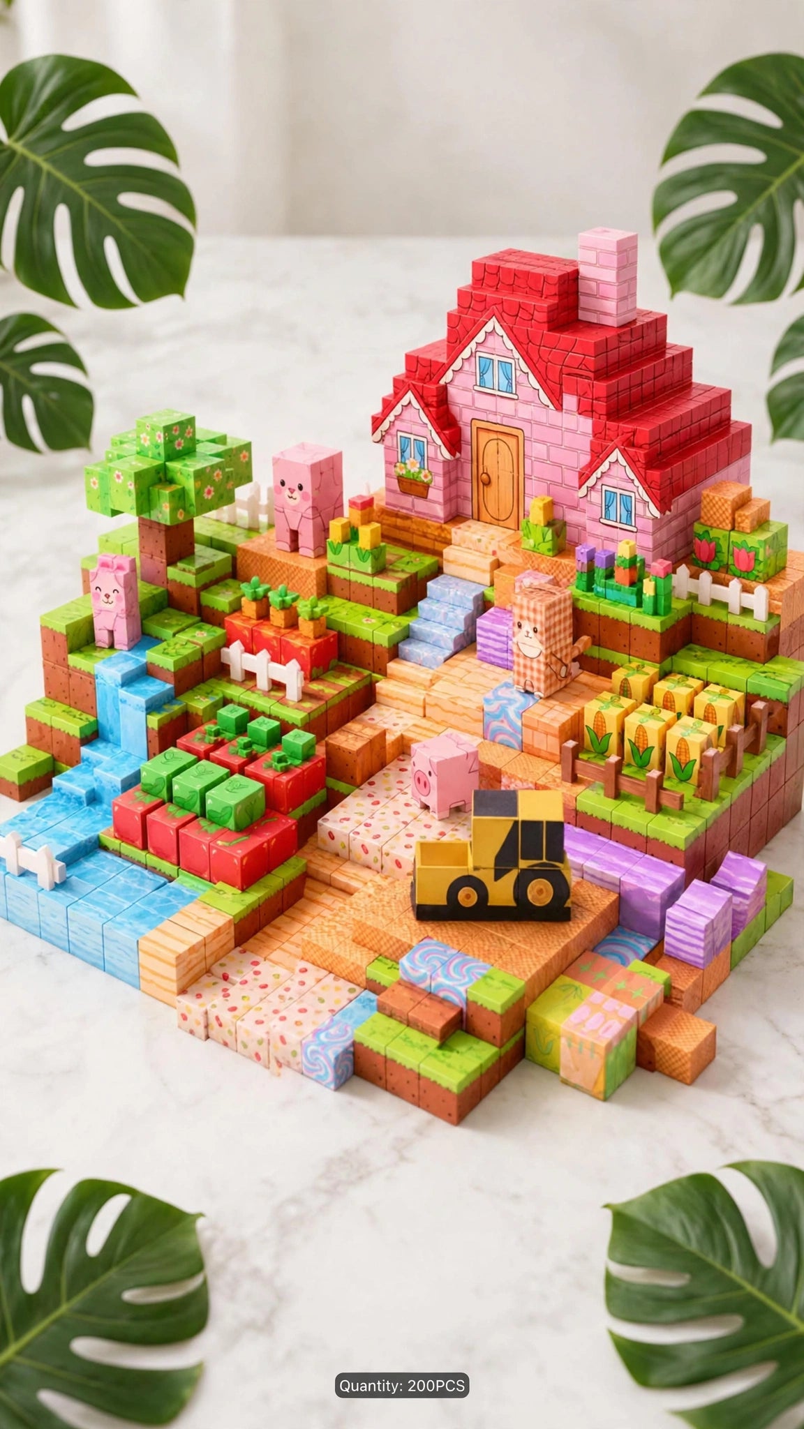 200-Piece Magnetic Building Cubes - Orchard Farm Set