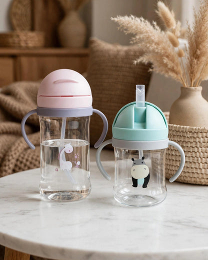 Kids Straw Water Bottle with Scale