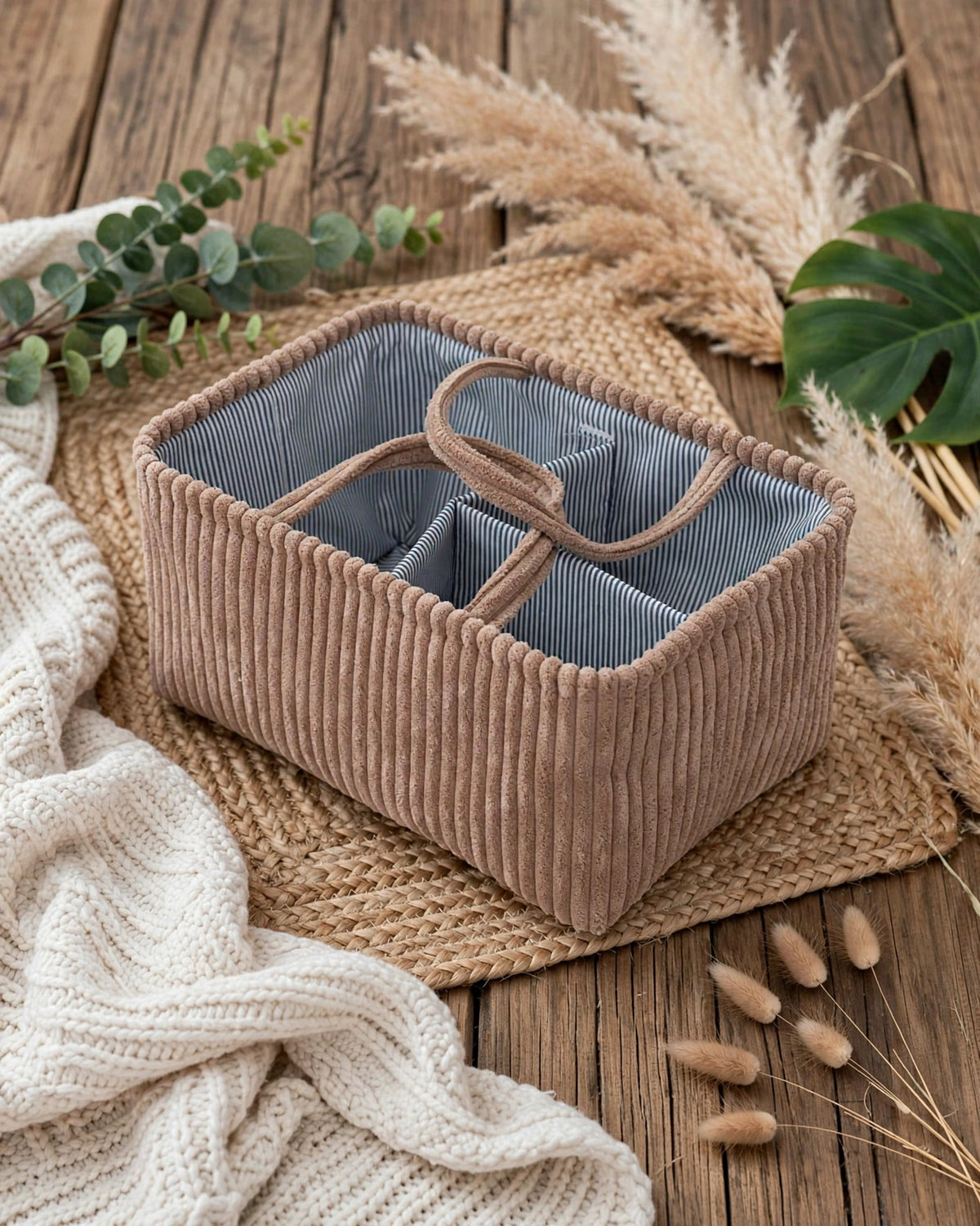 Multi-Functional Handheld Storage Basket – Retro Style Indoor & Outdoor