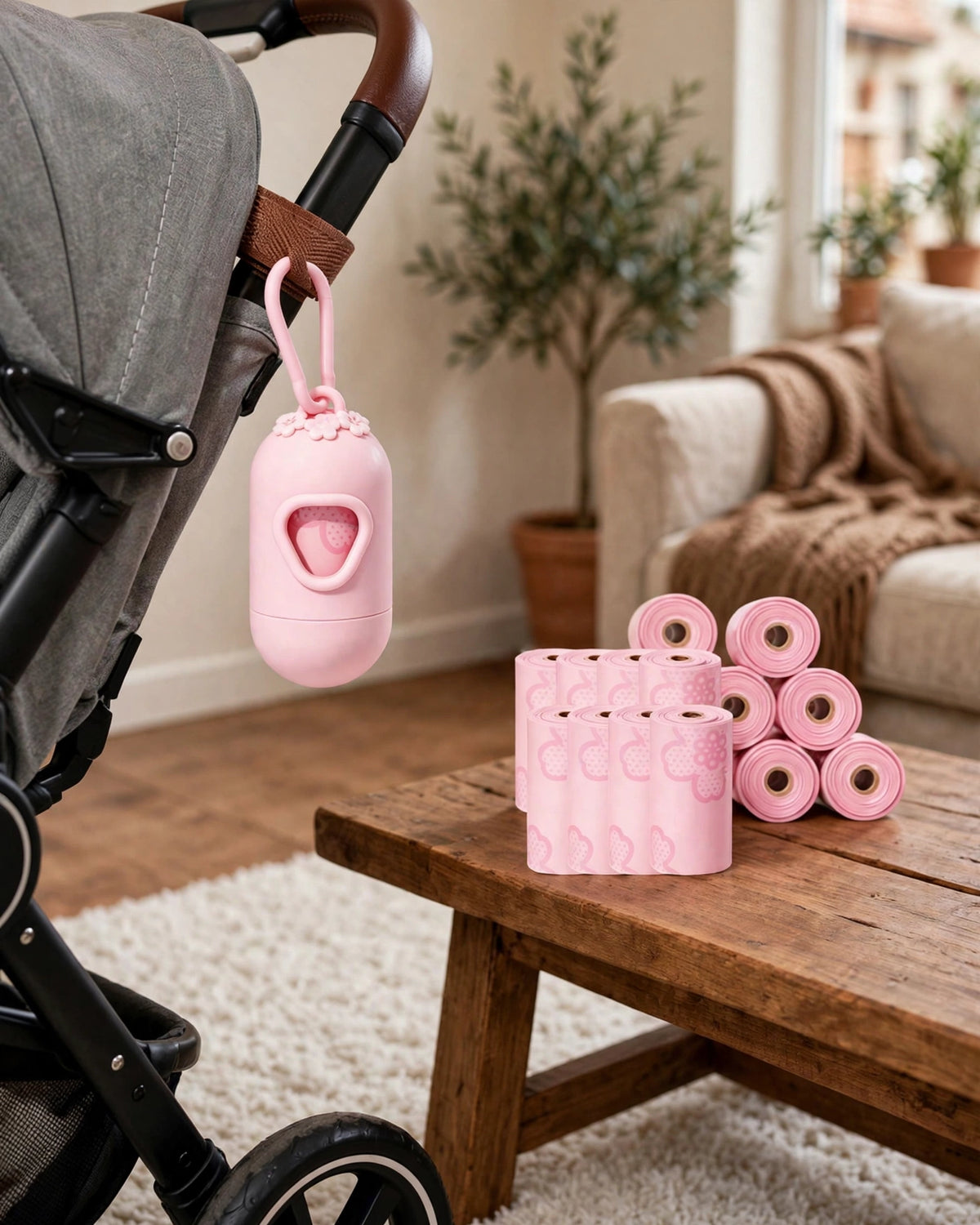 Scented Baby Diaper Disposal Bags with Storage Box – 120pcs Portable Hanging Trash Bags