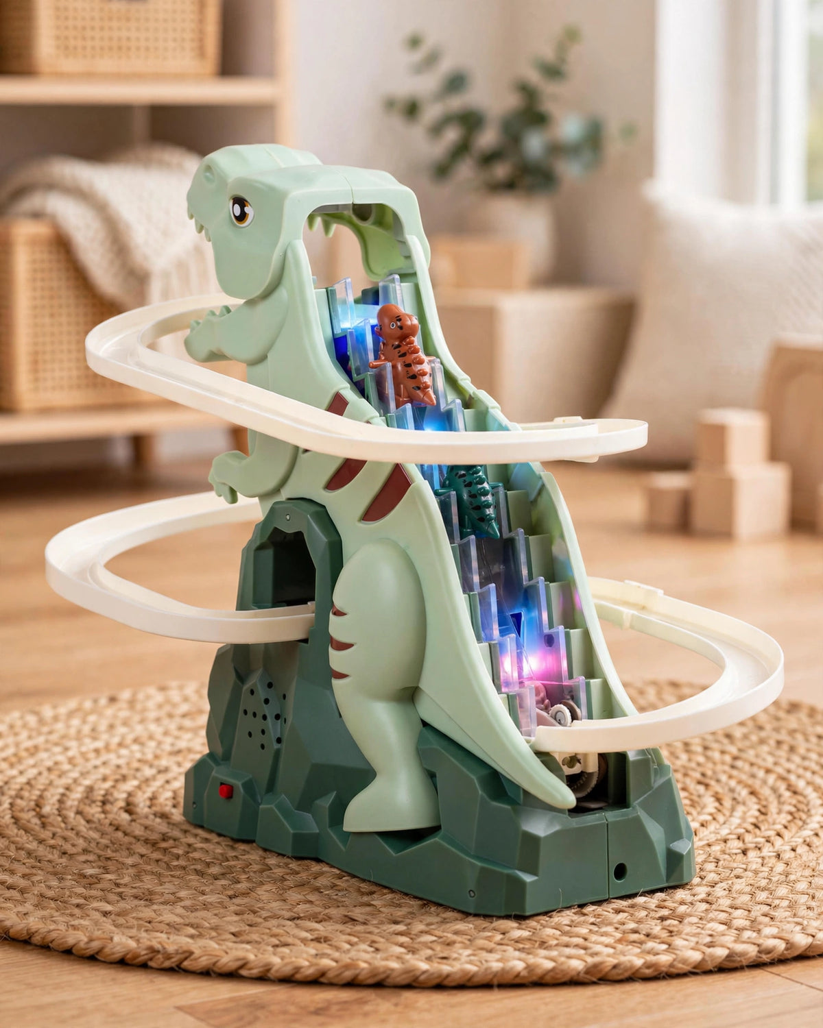 Kids' Electric Dinosaur Climbing Playhouse | Stairs, Slide & Lights | Interactive Toy