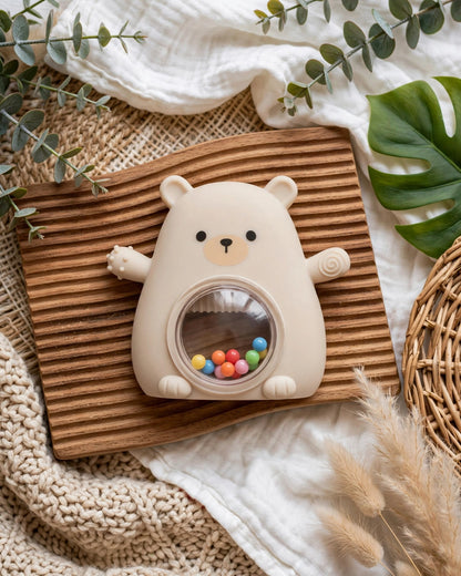 Bear Silicone Teether Glove & Wrist Teether for Babies