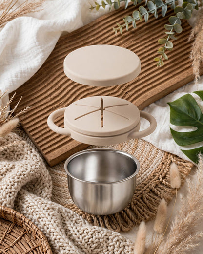 Spill-Proof Baby Snack Cup with Silicone Lid & Easy-Grip Handles