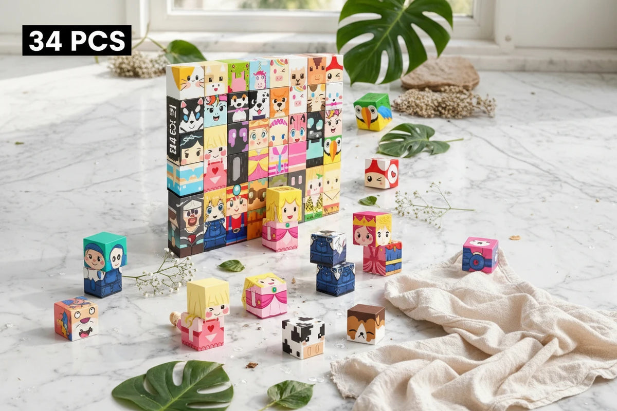 Magnetic Character & Animal Building Blocks - 20/34-Piece Set