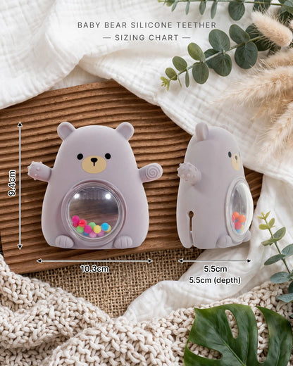 Bear Silicone Teether Glove & Wrist Teether for Babies