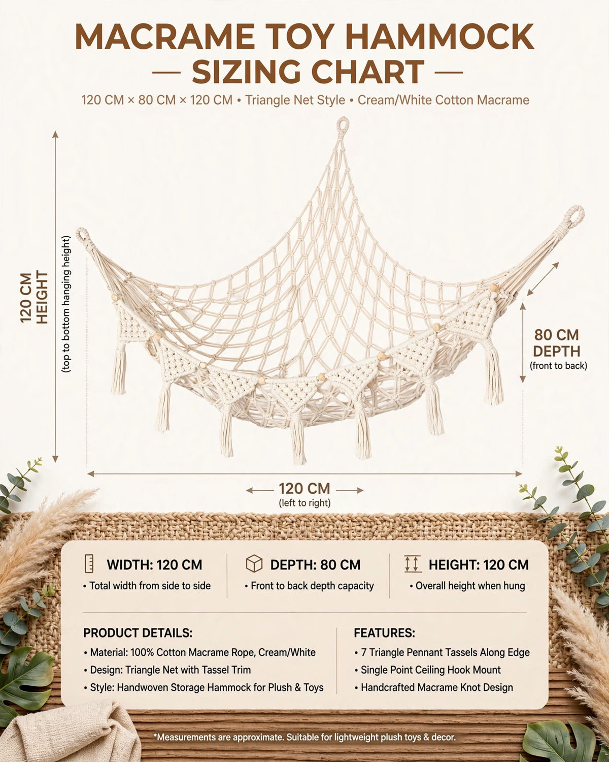 Knitted Corner Hammock Net Bag – Plush Toy Storage Swing