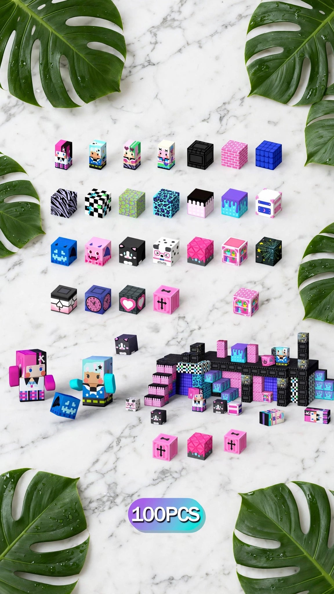 Magnetic Building Blocks & Tiles Set for Kids