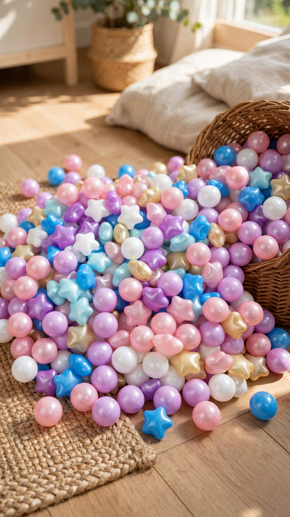 Crush-Proof Ball Pit Balls | Star Mix | Kids' Pool, Play Tent & Party Fun (100pc)