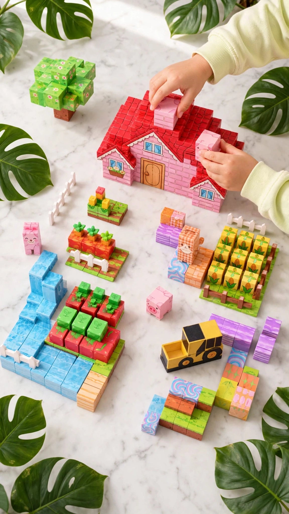 200-Piece Magnetic Building Cubes - Orchard Farm Set