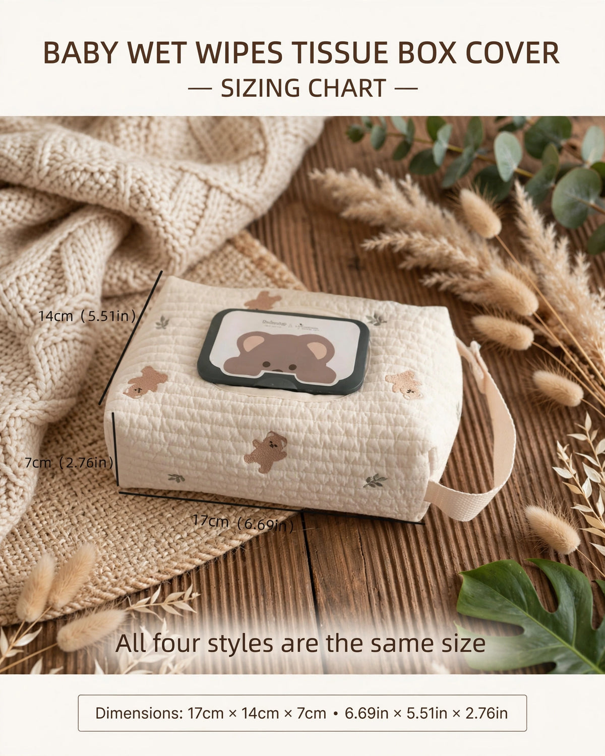 Korean Style Embroidered Tissue Box – Large Capacity Car & Stroller Tissue Holder