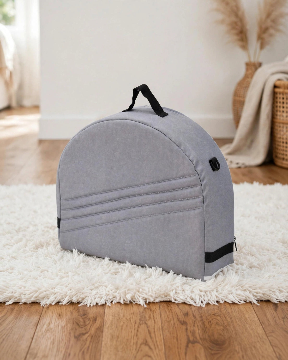 Portable Baby Travel Crib with Mosquito Net | Foldable Newborn Cradle | Grey