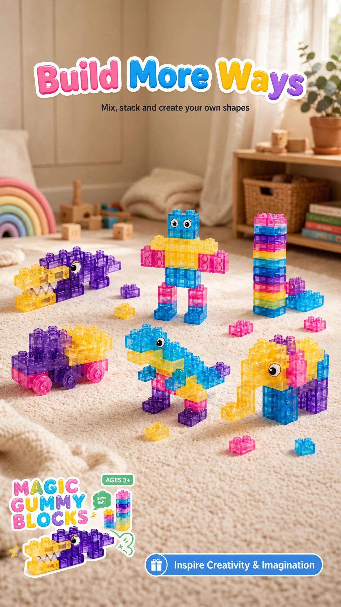 Soft Gummy Building Blocks – Sensory Play Set
