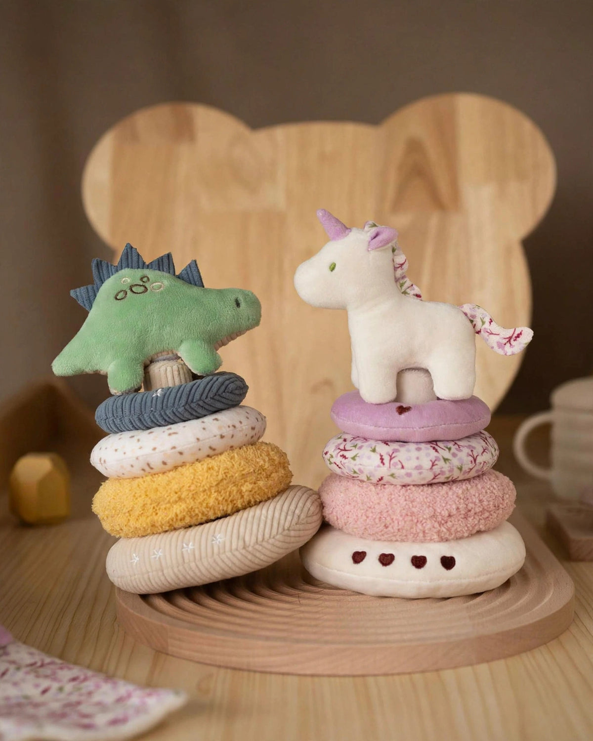 Baby Plush Stacking Toy Set – Stuffed Animals & Colourful Rings