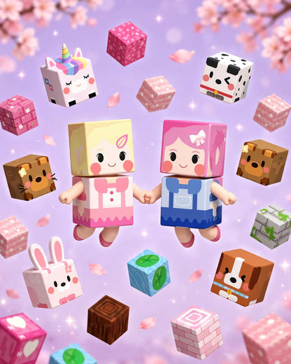 Magnetic Building Blocks – Pink Heart Flower Series (48/100/200/300pcs)