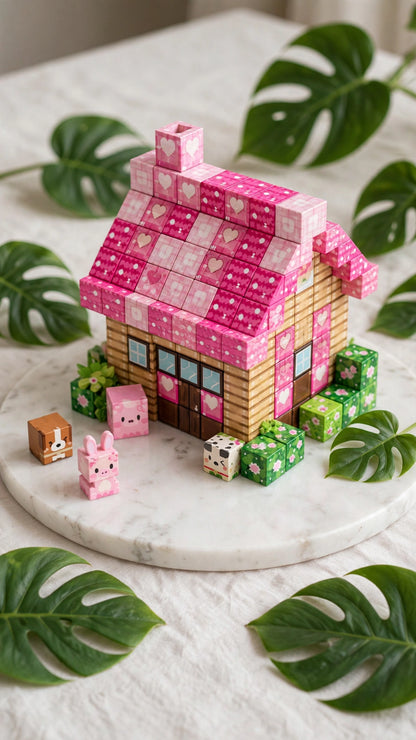 160-Piece Magnetic Building Blocks - Dreamy Cottage Set