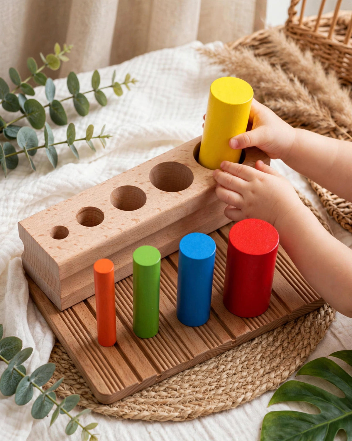 Wooden Multicoloured Stick Beads Educational Toy