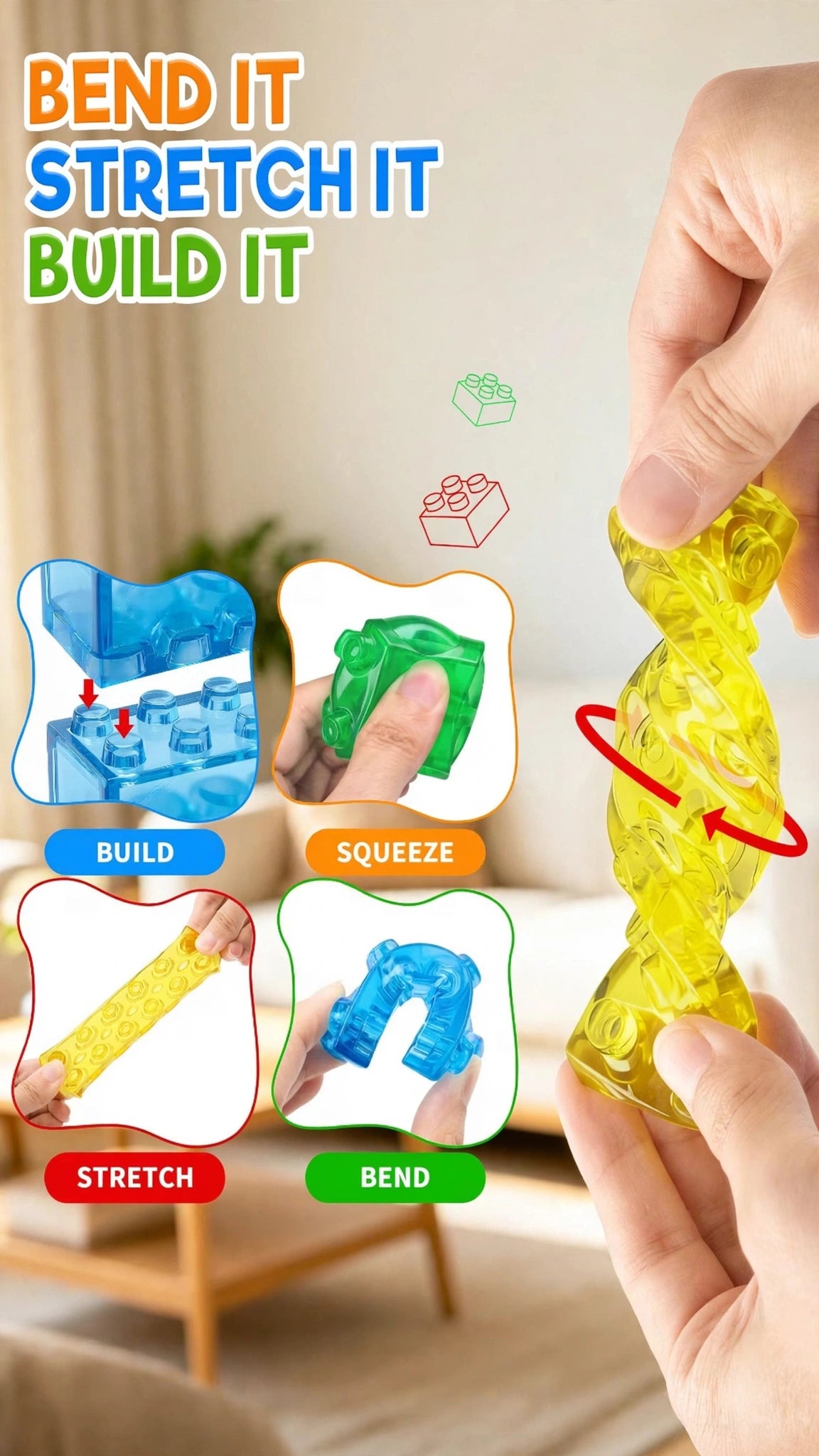 Soft Sensory Building Blocks – 20-Piece Set
