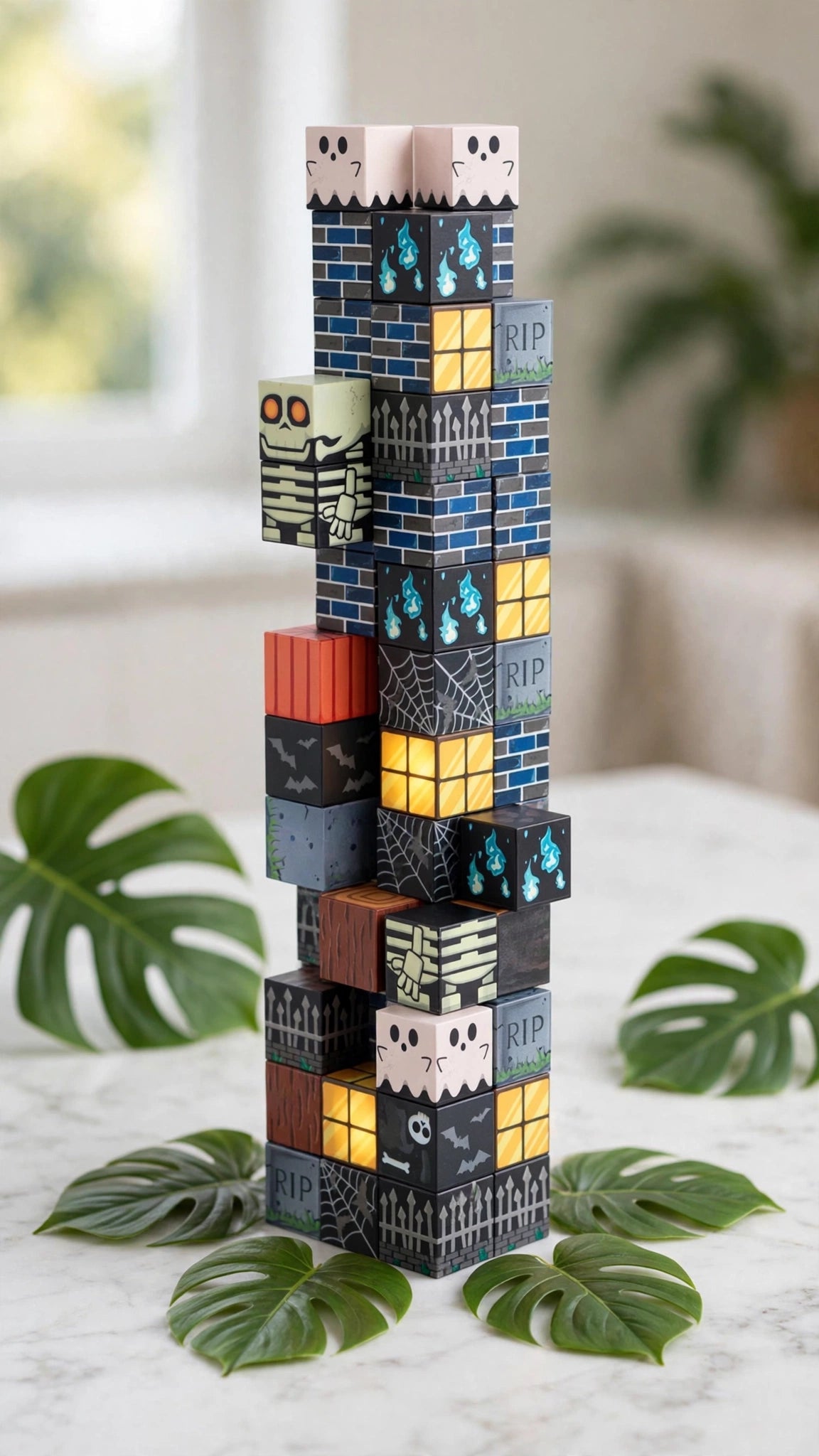 100-Piece Magnetic Halloween Building Cubes - Spooky Castle Set
