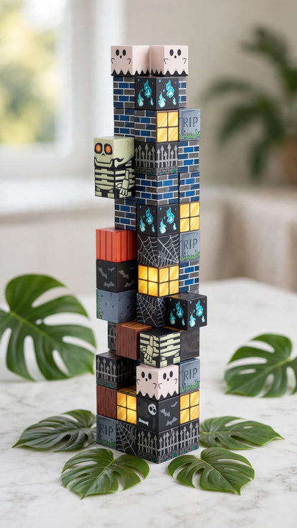 100-Piece Magnetic Halloween Building Cubes - Spooky Castle Set
