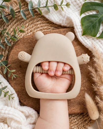 Bear Silicone Teether Glove & Wrist Teether for Babies