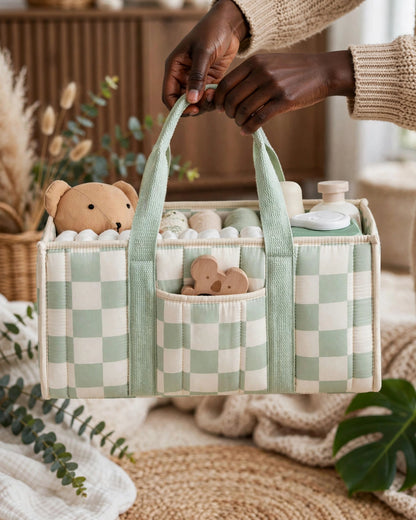 Floral Diaper Caddy Organizer – Stylish Nursery Storage Basket