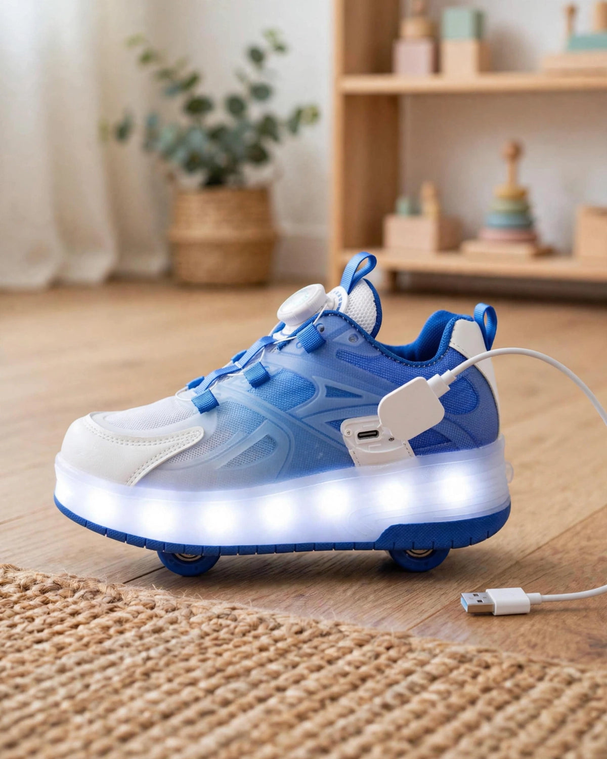 2-in-1 LED Light-Up Roller Skate Shoes for Kids