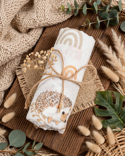 Happy Flute Baby Swaddle & Blanket Set – 3pcs Soft Cotton Yarn, 120×110cm