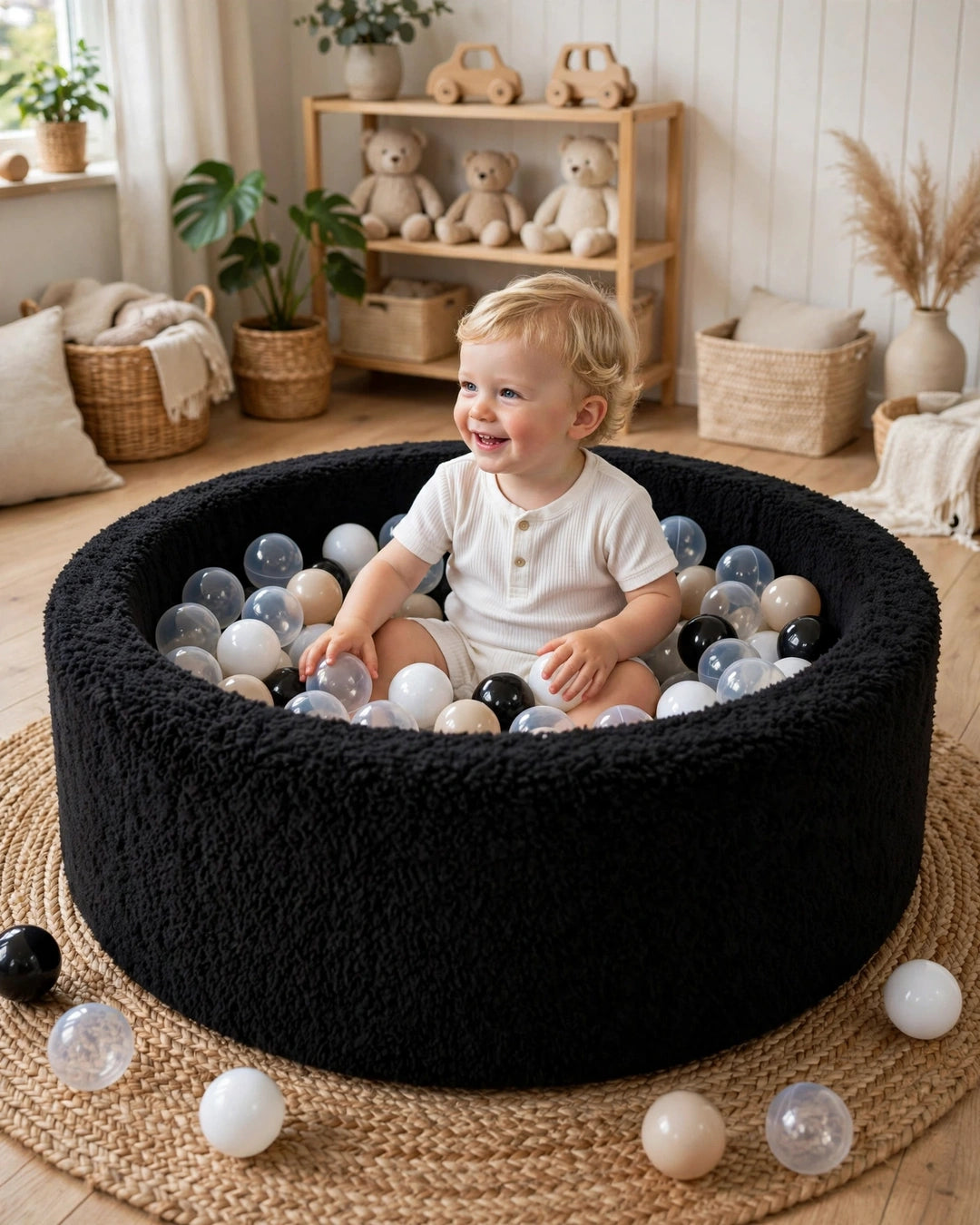 Soft Lamb Fleece Ball Pit for Toddlers & Babies