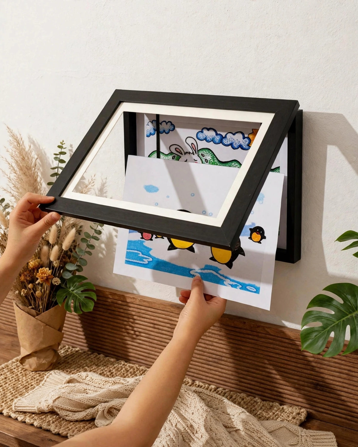 Magnetic A4 Art Display Frame – Front-Opening, Foldable