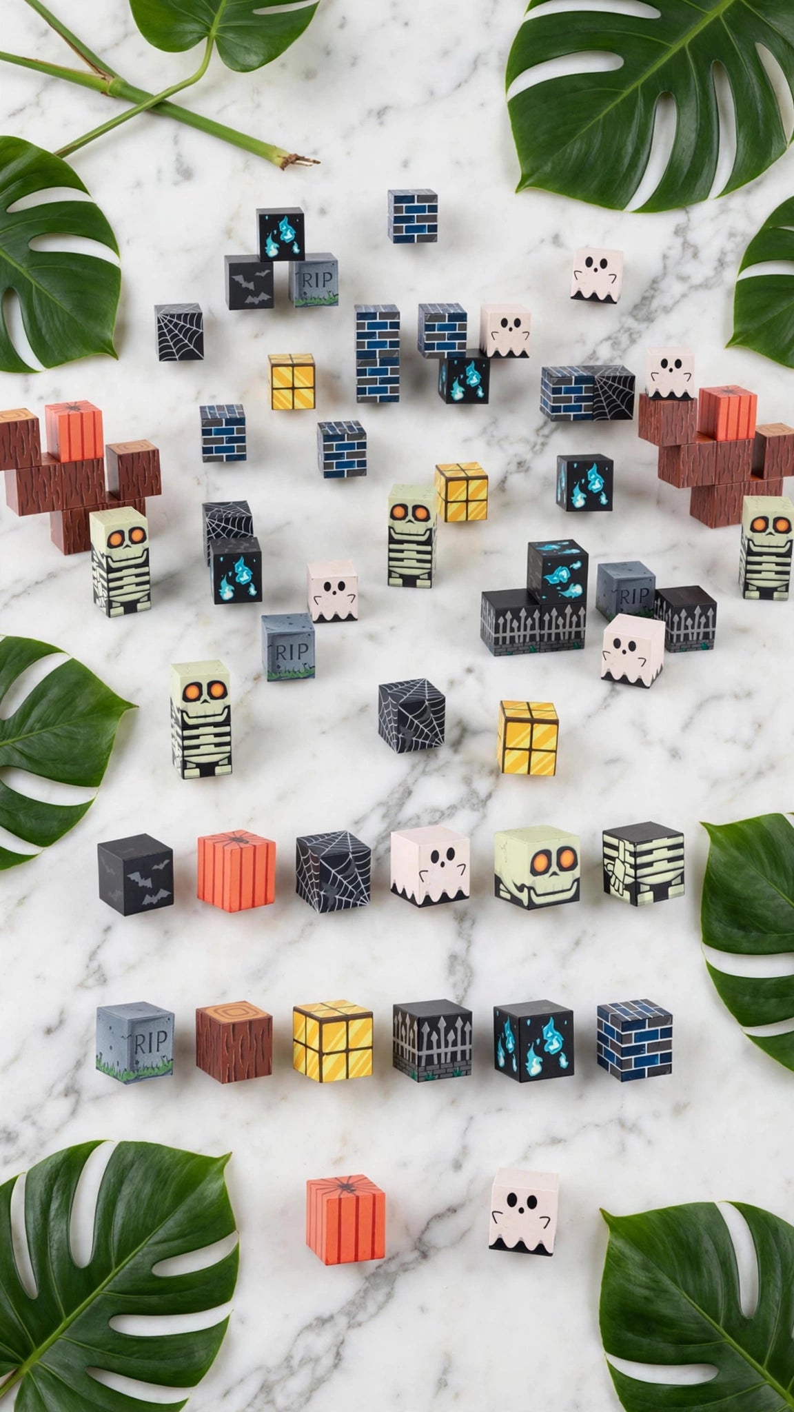 100-Piece Magnetic Halloween Building Cubes - Spooky Castle Set
