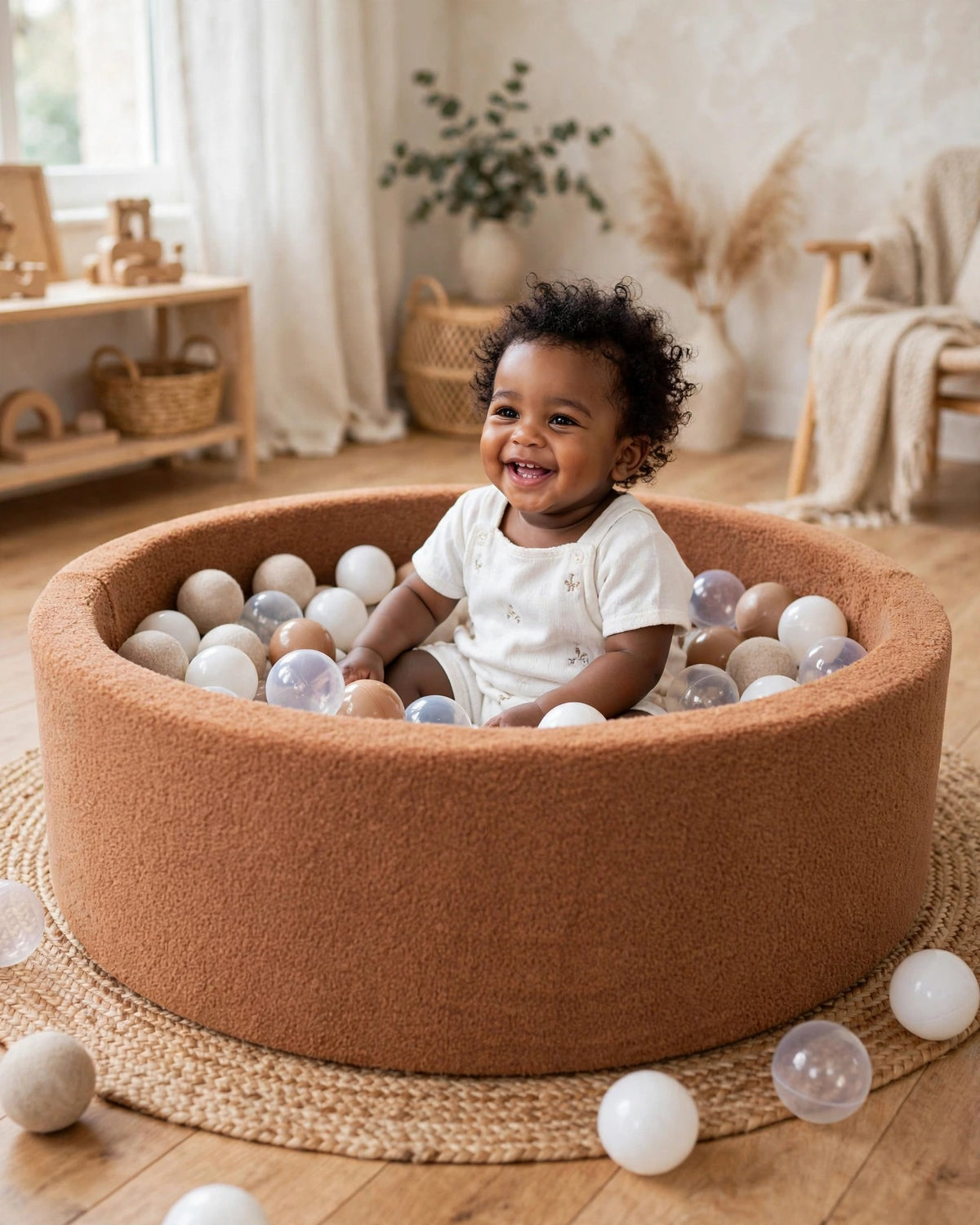 Soft Lamb Fleece Ball Pit for Toddlers & Babies