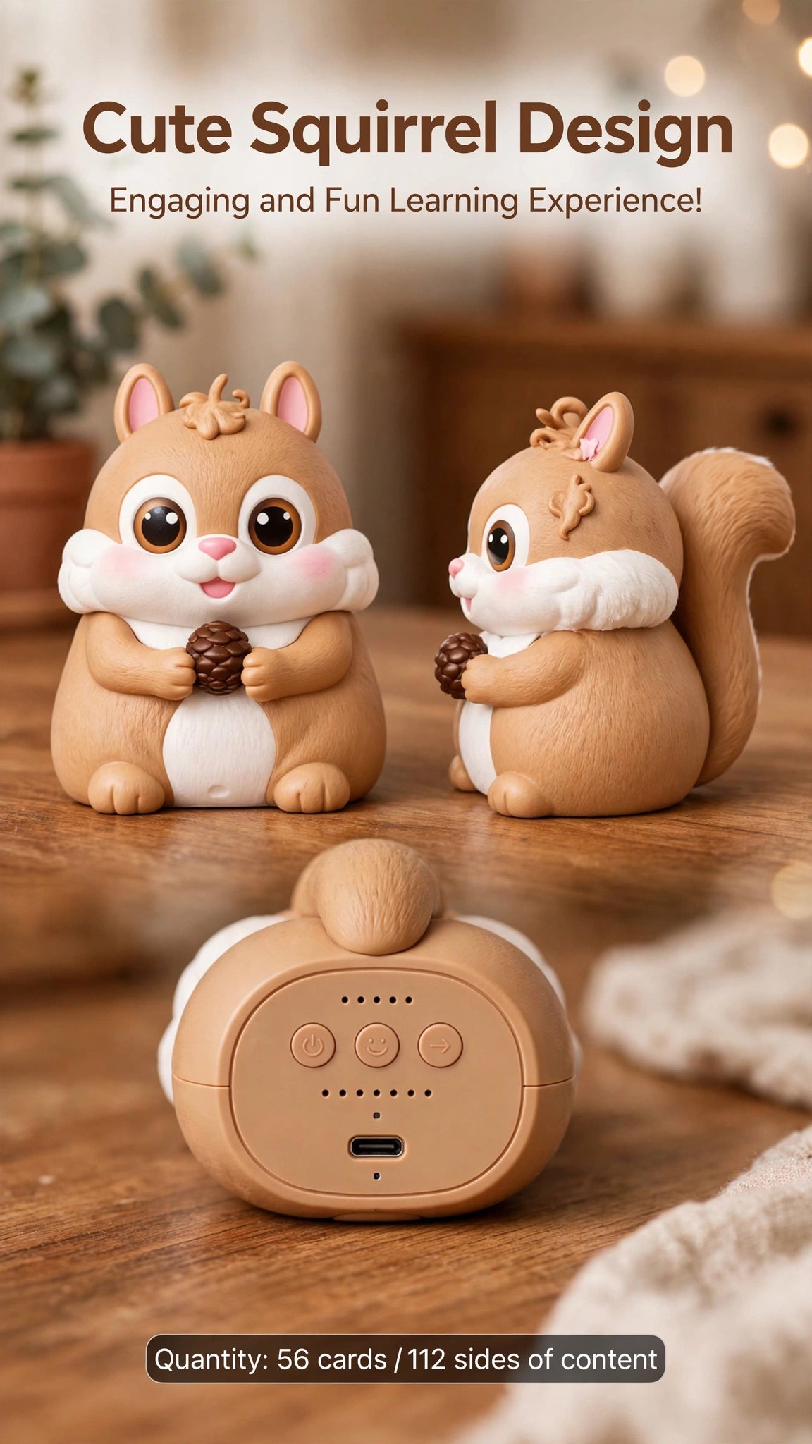 Squirrel Talking Flash Card Learning Kit – 55 Cards