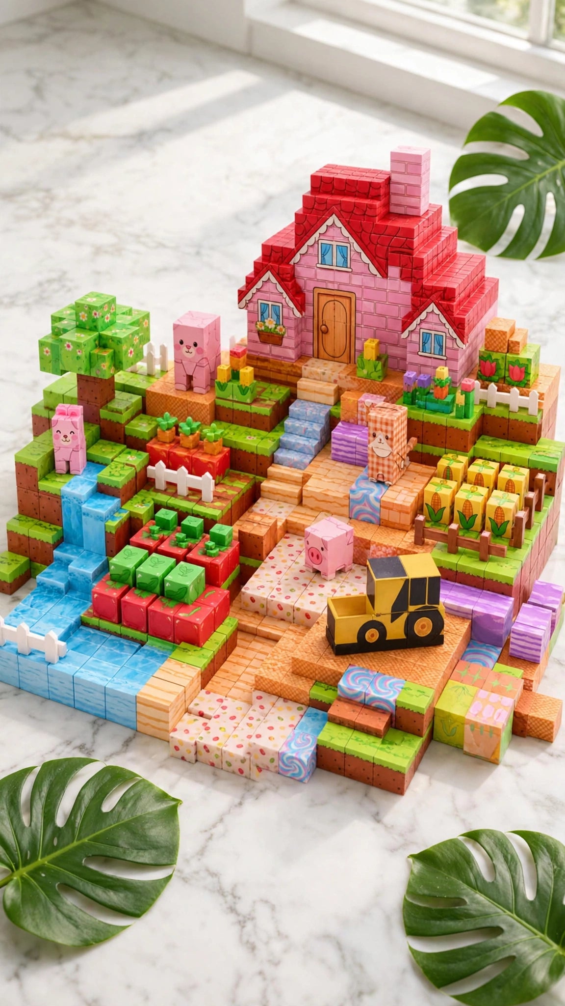 200-Piece Magnetic Building Cubes - Orchard Farm Set