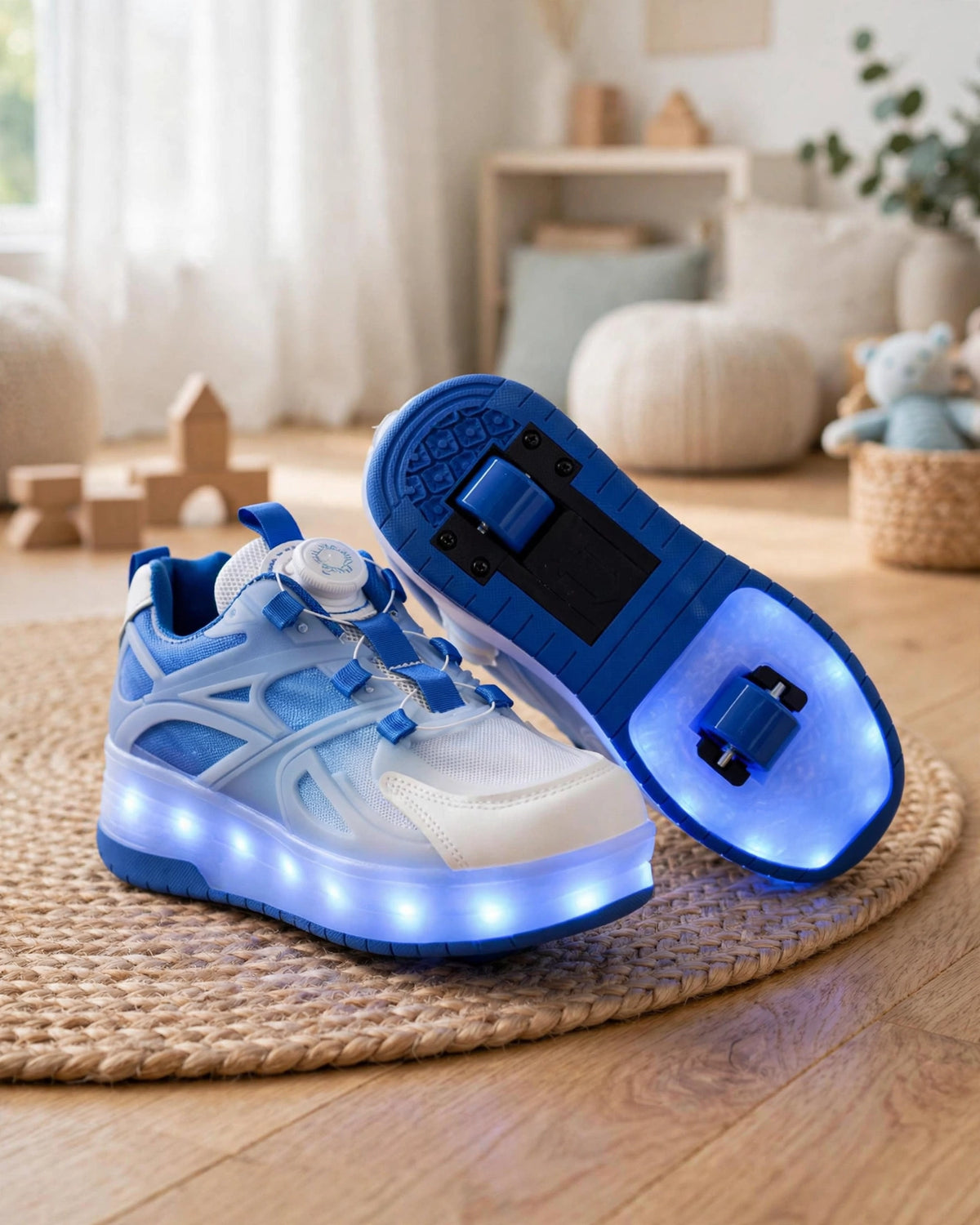 2-in-1 LED Light-Up Roller Skate Shoes for Kids